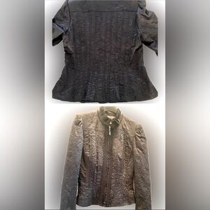 Black quilted & embroidered jacket 8